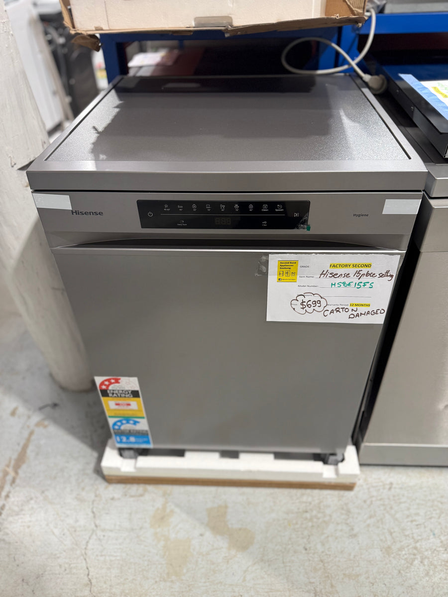 Transportation damaged Hisense HSBE15FS Series 5 Freestanding Dishwasher - Second Hand Appliances Geebung