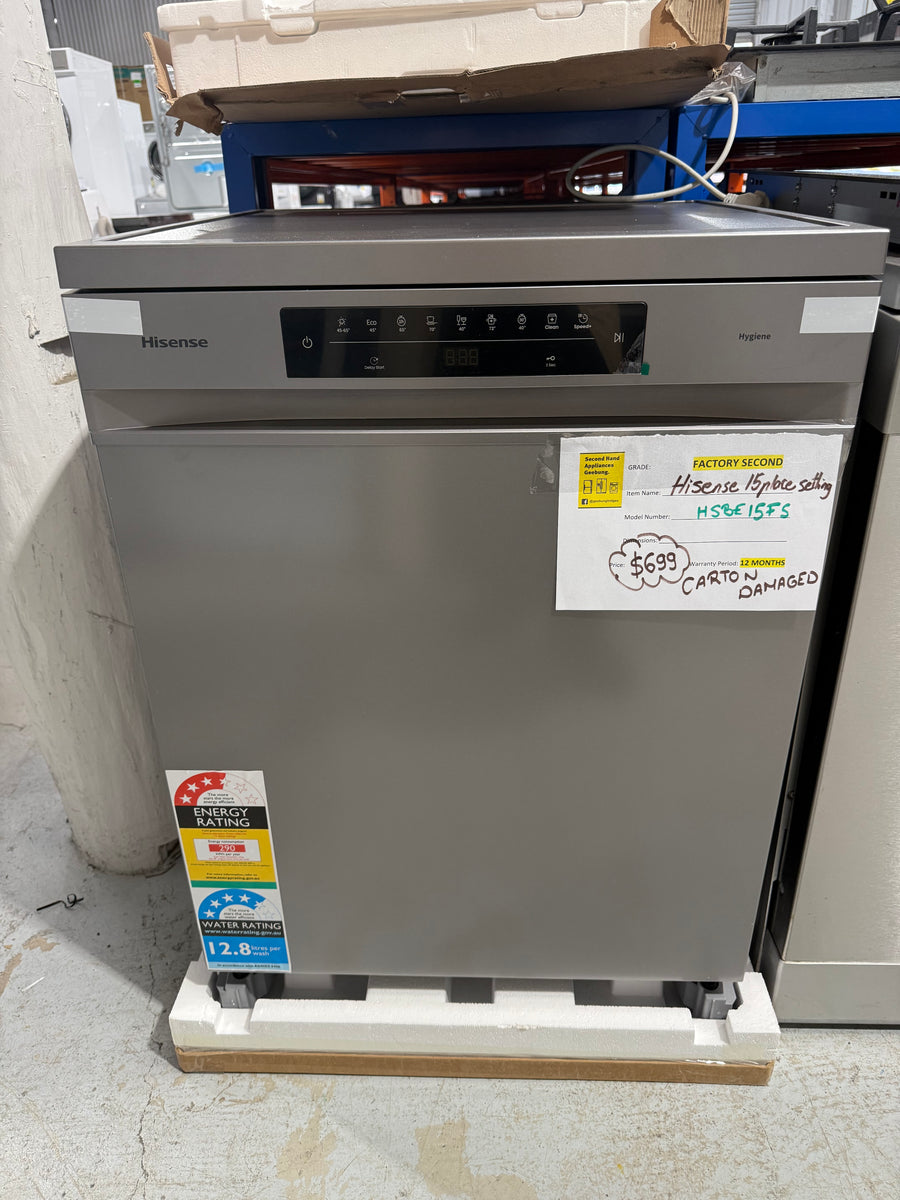Transportation damaged Hisense HSBE15FS Series 5 Freestanding Dishwasher - Second Hand Appliances Geebung