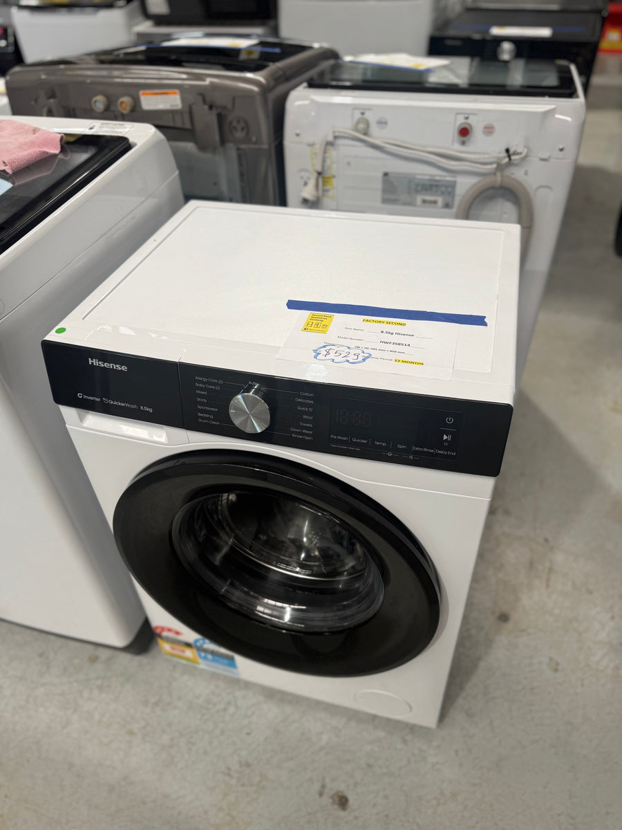 Buy Factory second Hisense HWF3S8514 8.5kg front load washing machine |  | [product_variant] | Second Hand Appliances Geebung Brisbane