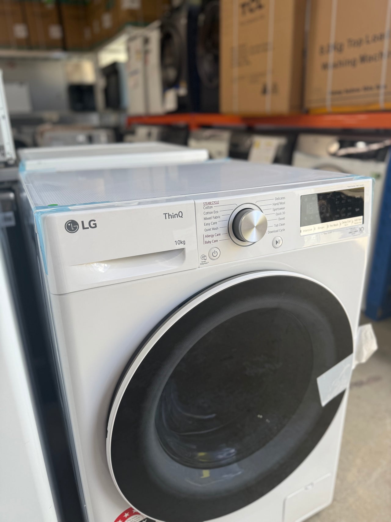Transportation damaged LG 10kg Front Load Washer with Steam – White (Model WV5-1410W) - Second Hand Appliances Geebung