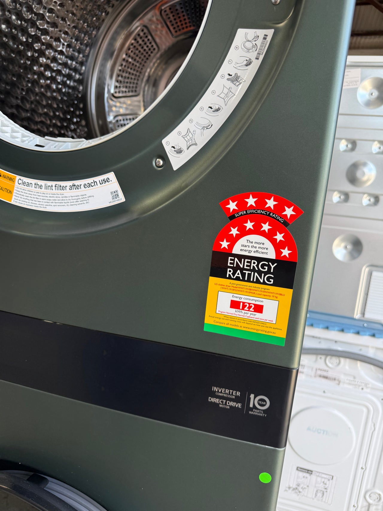 Buy Transportation damaged LG 19 kg / 10 kg AI WashTower™ All-In-One Stacked Washer Dryer – Forest Green (WWT-1910FG) |  | [product_variant] | Second Hand Appliances Geebung Brisbane