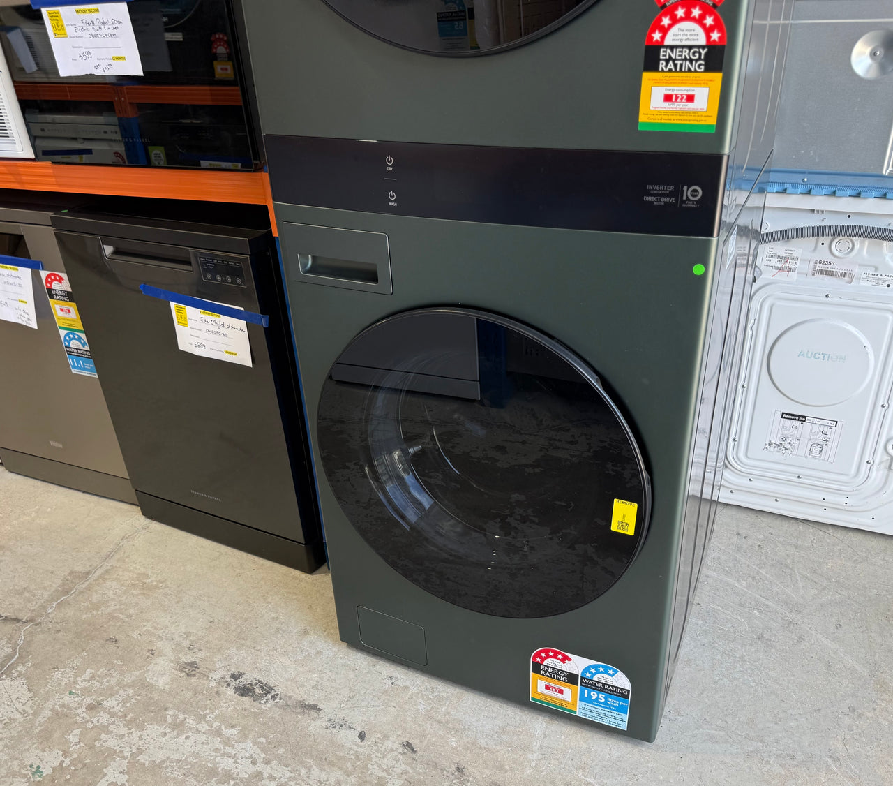 Buy Transportation damaged LG 19 kg / 10 kg AI WashTower™ All-In-One Stacked Washer Dryer – Forest Green (WWT-1910FG) |  | [product_variant] | Second Hand Appliances Geebung Brisbane