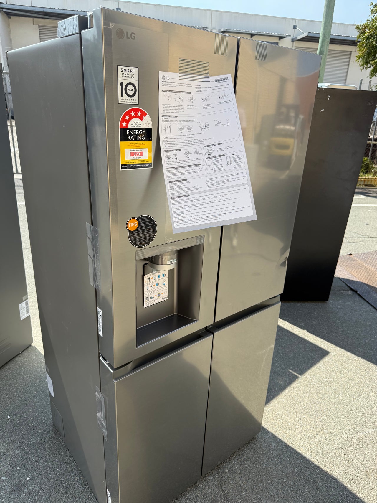 Transportation damaged LG 506L French Door Refrigerator GF-LN500PL with non-plumbed ice maker & water dispenser - Second Hand Appliances Geebung