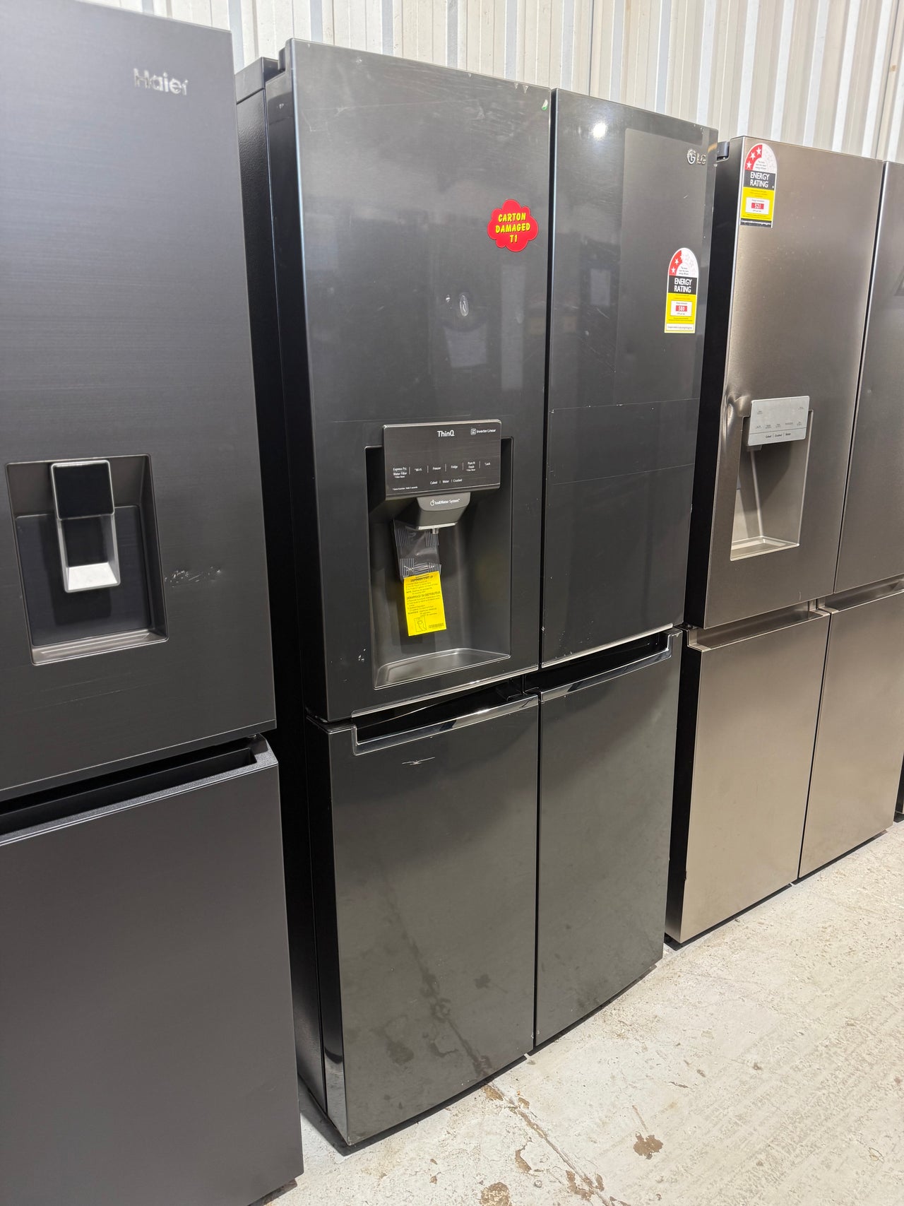 Transportation damaged LG 506L French Door Refrigerator  Model: GF-L570MBL - Second Hand Appliances Geebung