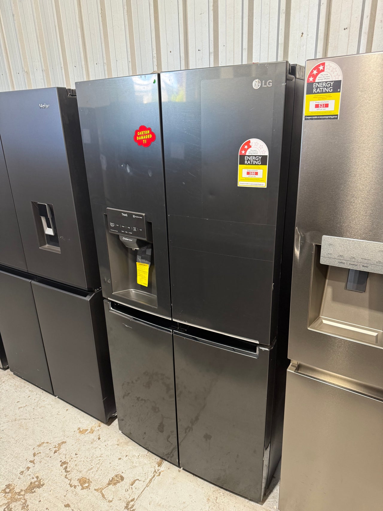 Transportation damaged LG 506L French Door Refrigerator  Model: GF-L570MBL - Second Hand Appliances Geebung