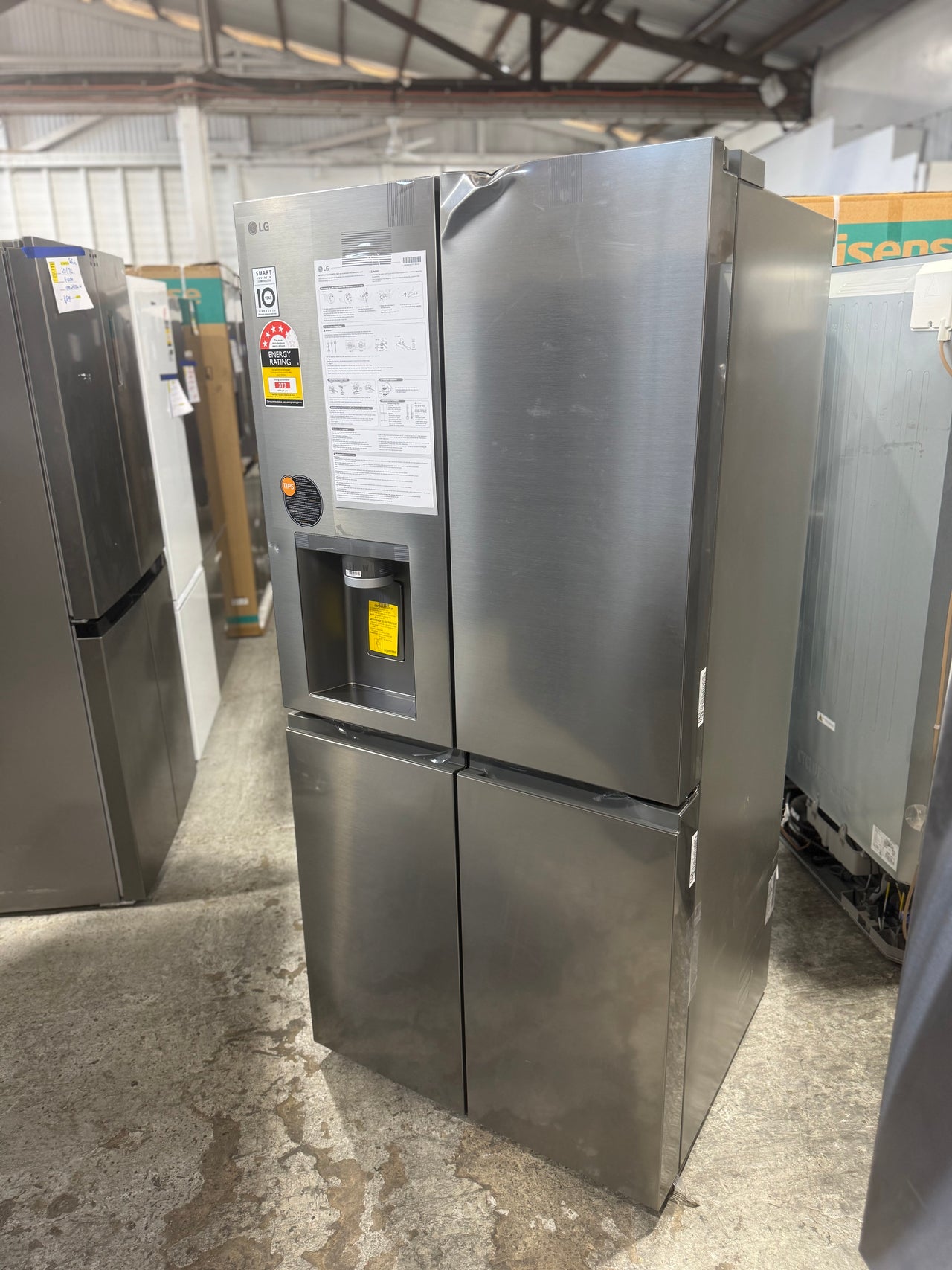 Transportation damaged LG 506L Slim French Door Fridge – GF-L500PL - Second Hand Appliances Geebung