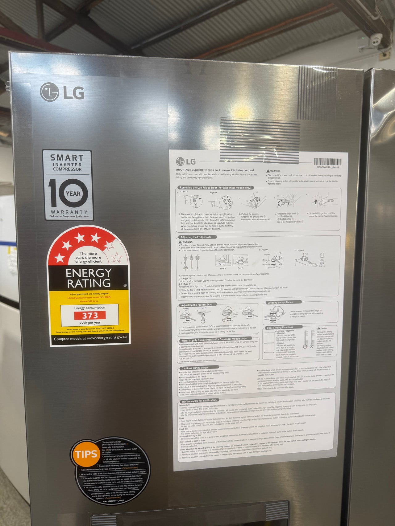Transportation damaged LG 506L Slim French Door Fridge – GF-L500PL - Second Hand Appliances Geebung