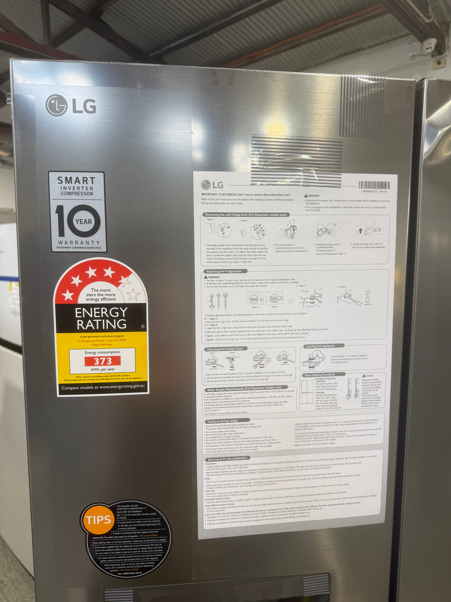 Transportation damaged LG 506L Slim French Door Fridge – GF-L500PL - Second Hand Appliances Geebung