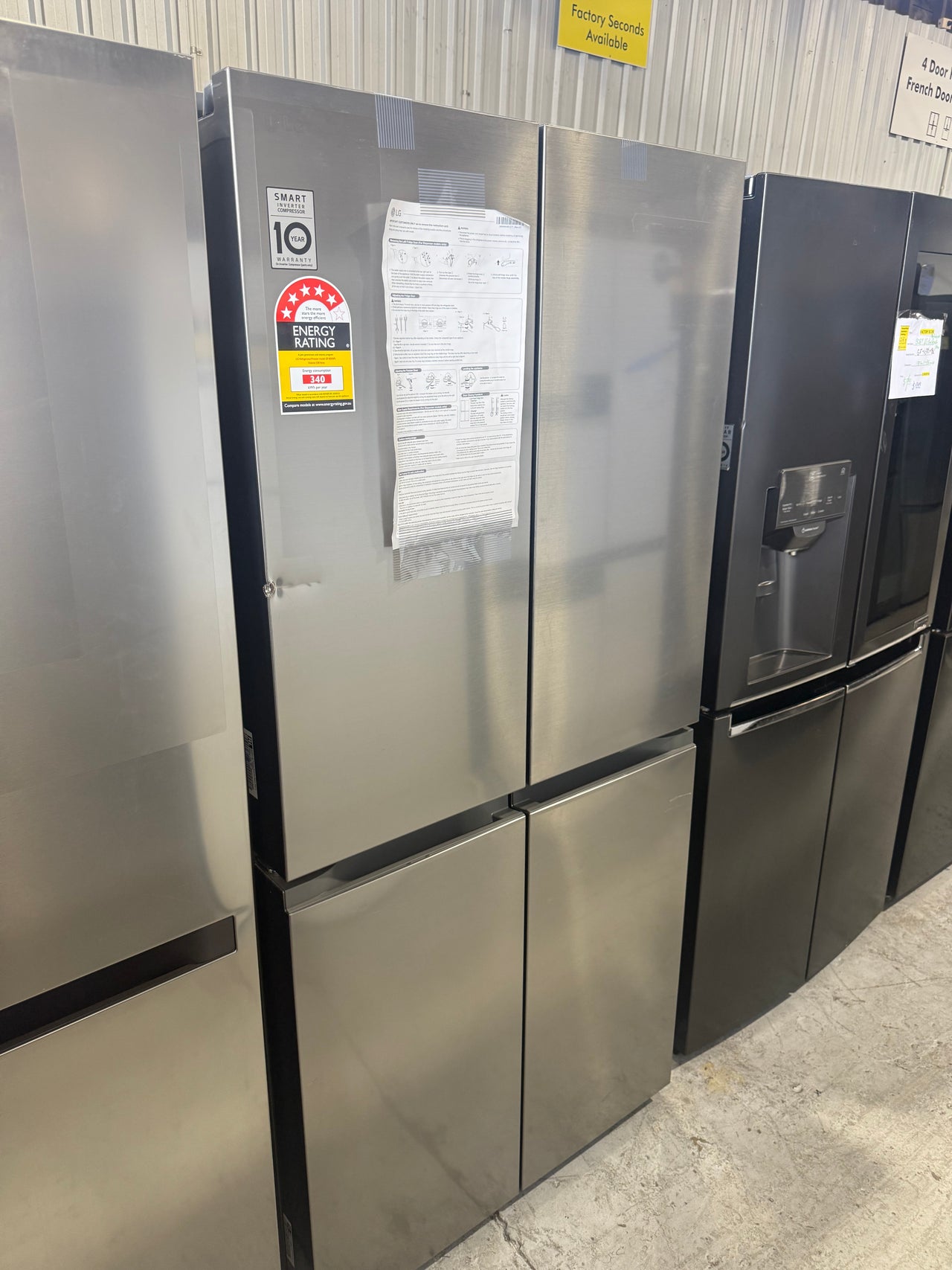 Transportation damaged LG 530l Slim French Door Refrigerator – Platinum Silver  Model: GF-B505PL - Second Hand Appliances Geebung