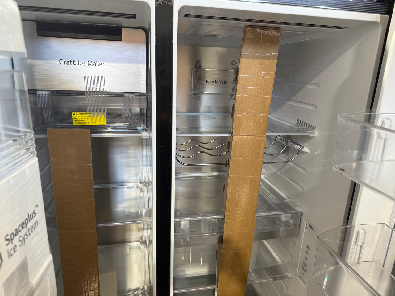 Factory second LG 635L InstaView Side-by-Side Refrigerator GS-V600MBLC - Second Hand Appliances Geebung