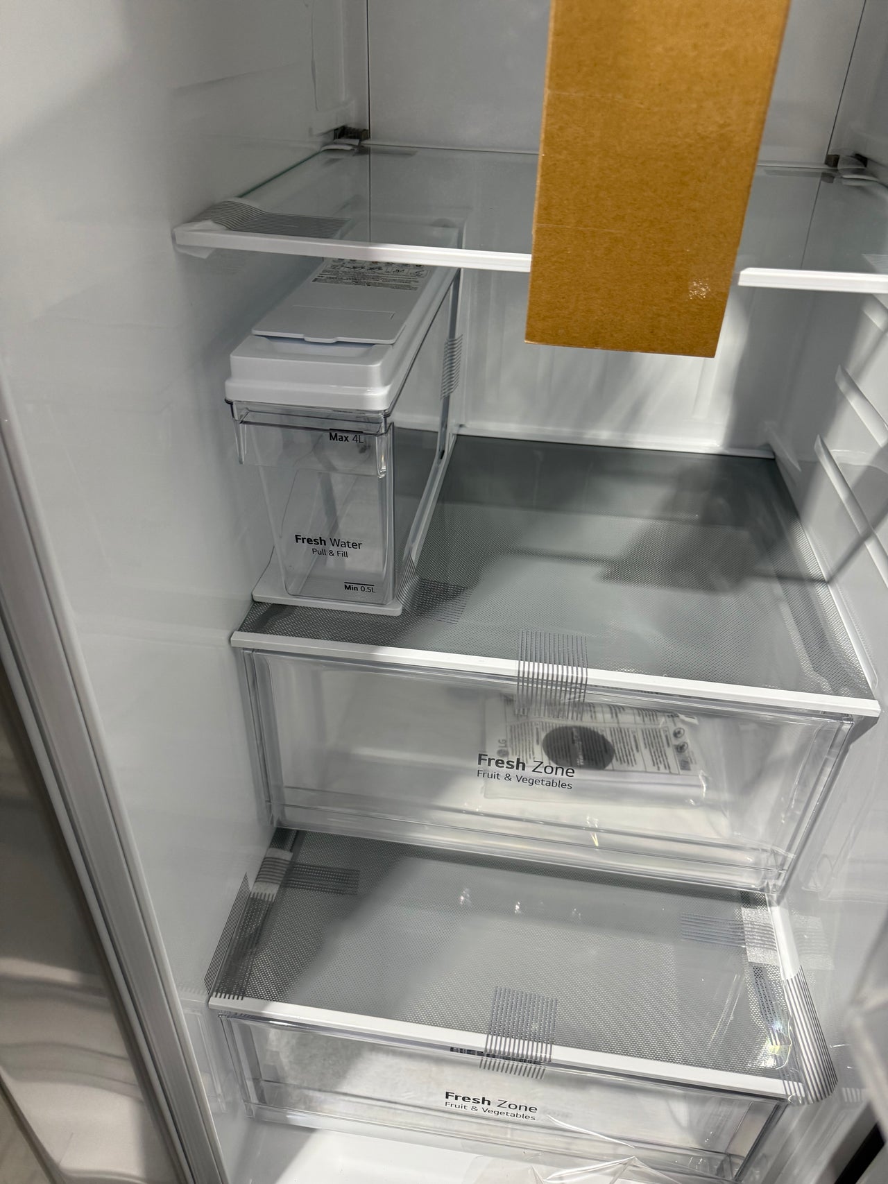 Transportation damaged LG 635L Side by Side Frost Free Non Plumbed Fridge Model: GS-N635PL - Second Hand Appliances Geebung