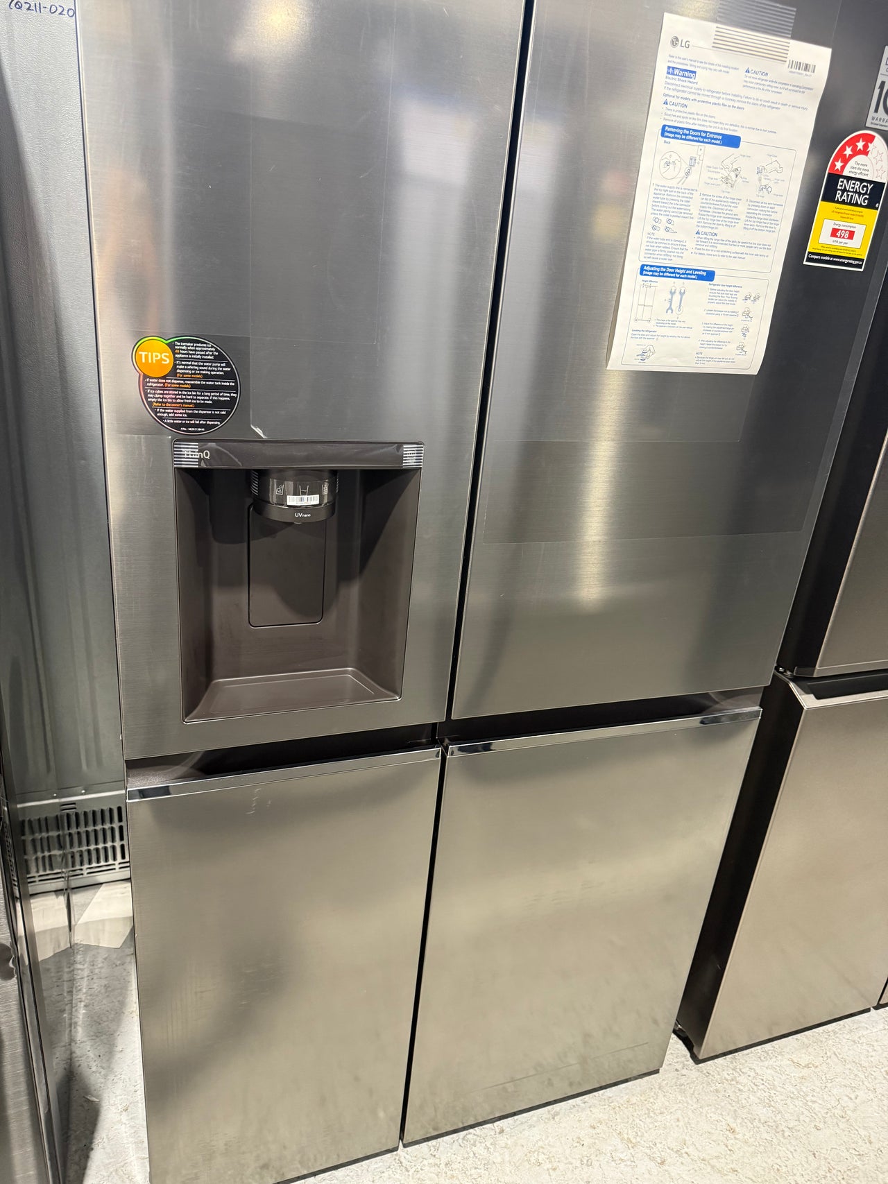 Transportation damaged LG 635L Side by Side Frost Free Non Plumbed Fridge Model: GS-N635PL - Second Hand Appliances Geebung