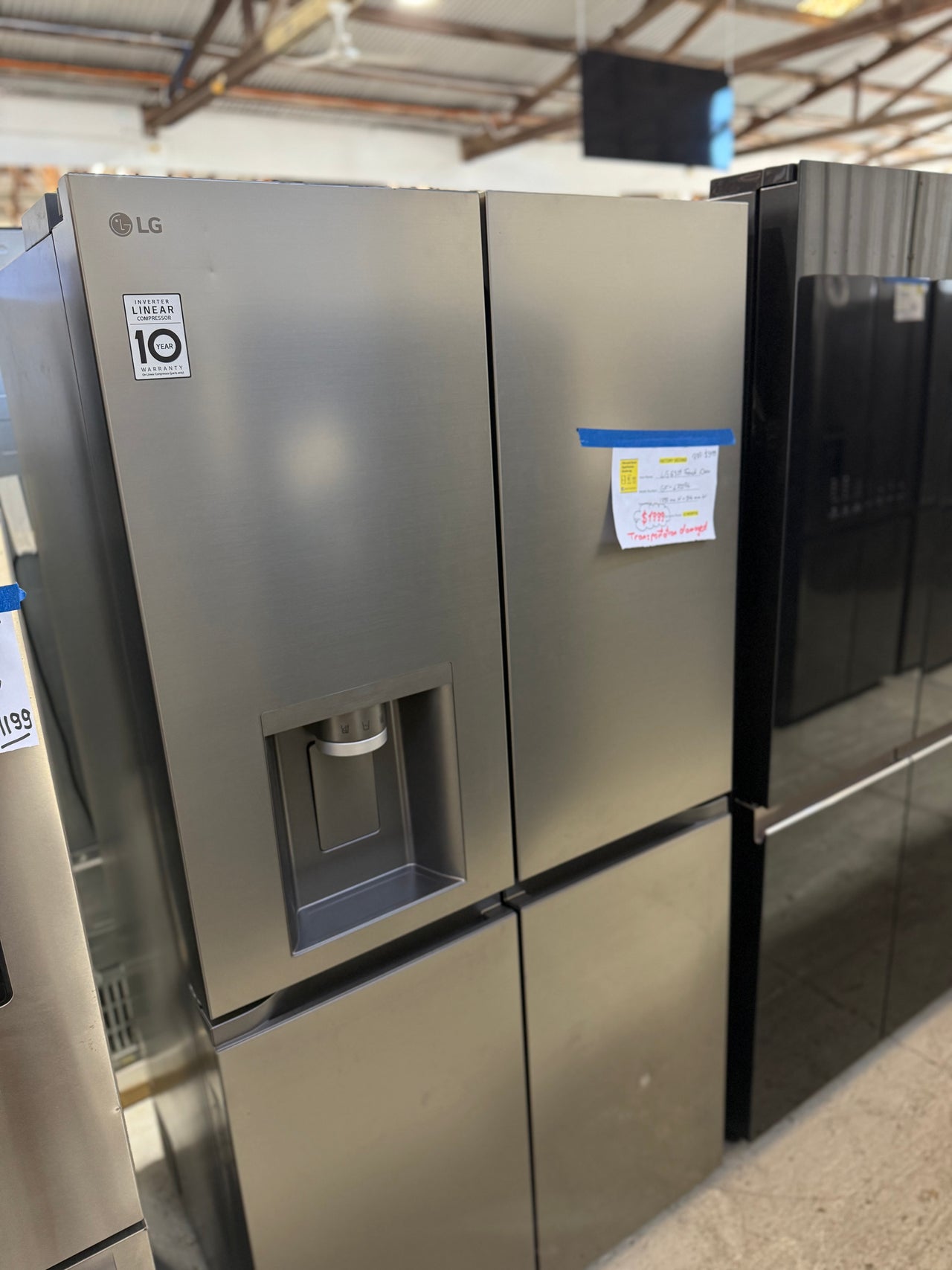 Transportation damaged LG 637L French Door Fridge with Ice and Water Stainless Steel Model: GF-L700PL - Second Hand Appliances Geebung