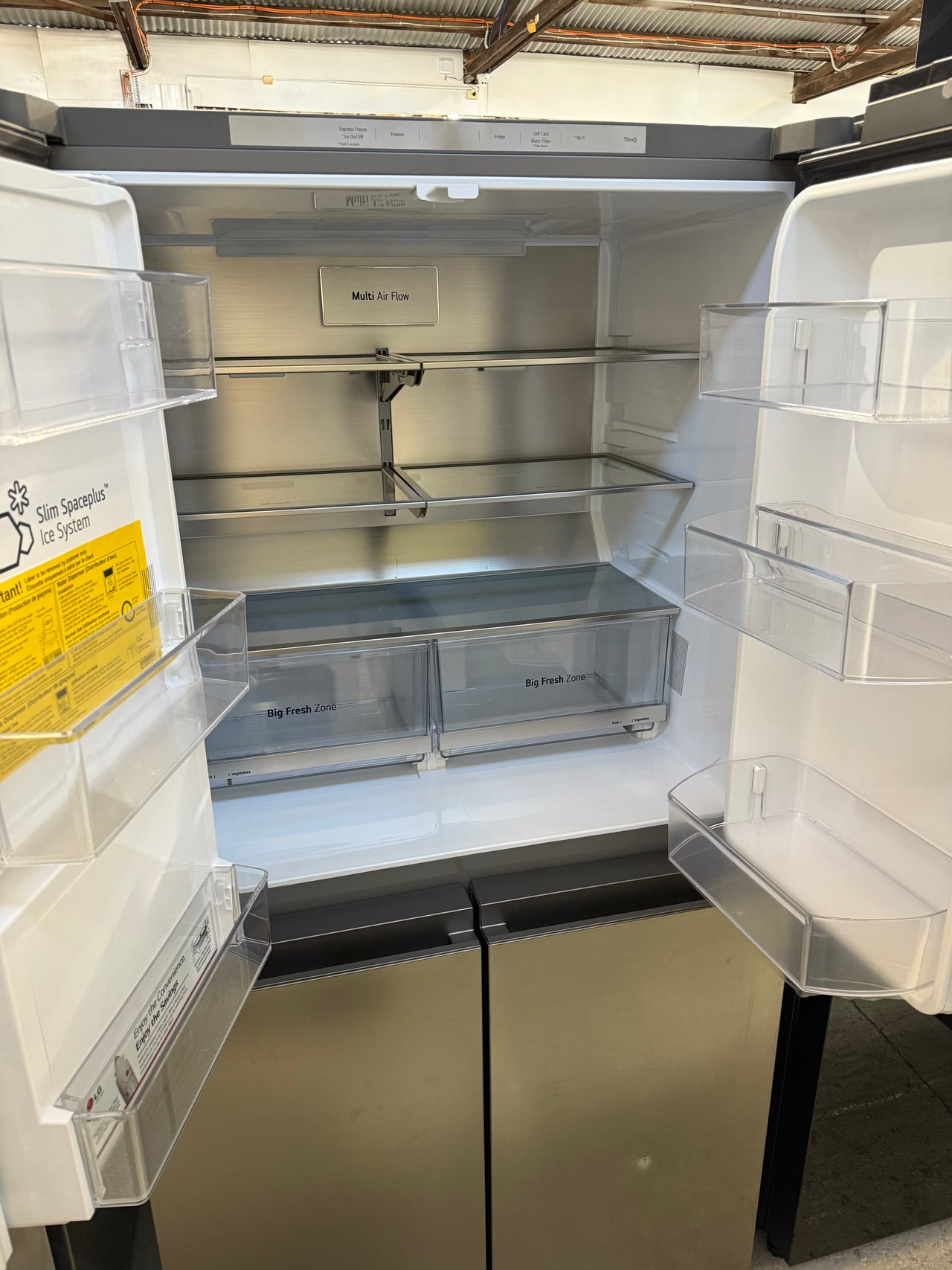 Transportation damaged LG 637L French Door Fridge with Ice and Water Stainless Steel Model: GF-L700PL - Second Hand Appliances Geebung