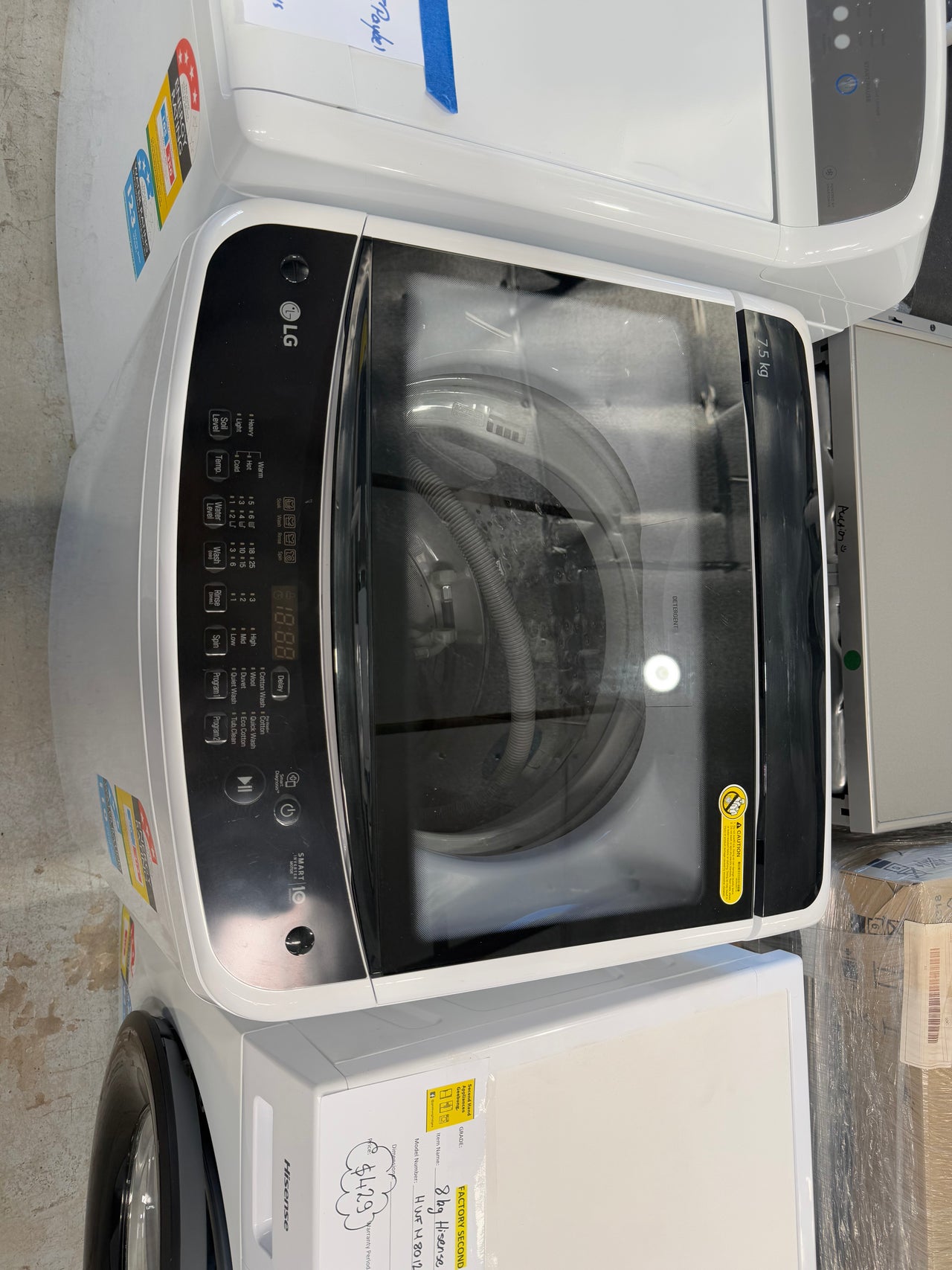 LG 7.5 kg Top Loader WTG7520 From above 