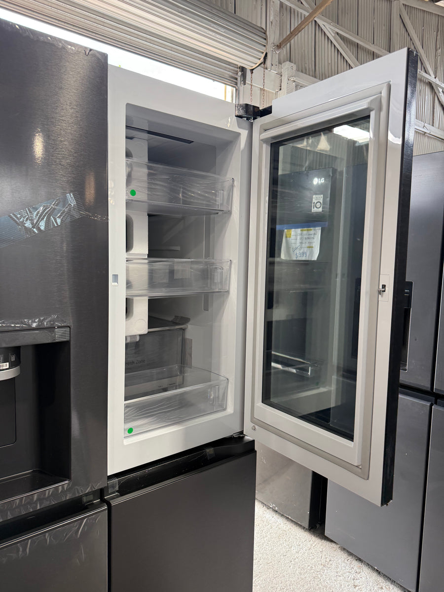 Transportation damaged LG 847L Instaview French Door Fridge Matte Black GF-V900MBLC - Second Hand Appliances Geebung