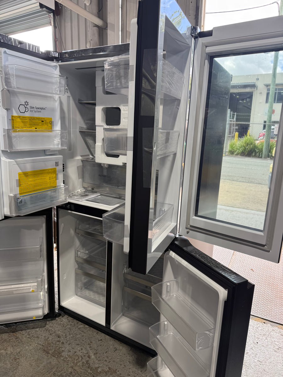 Transportation damaged LG 847L Instaview French Door Fridge Matte Black GF-V900MBLC - Second Hand Appliances Geebung