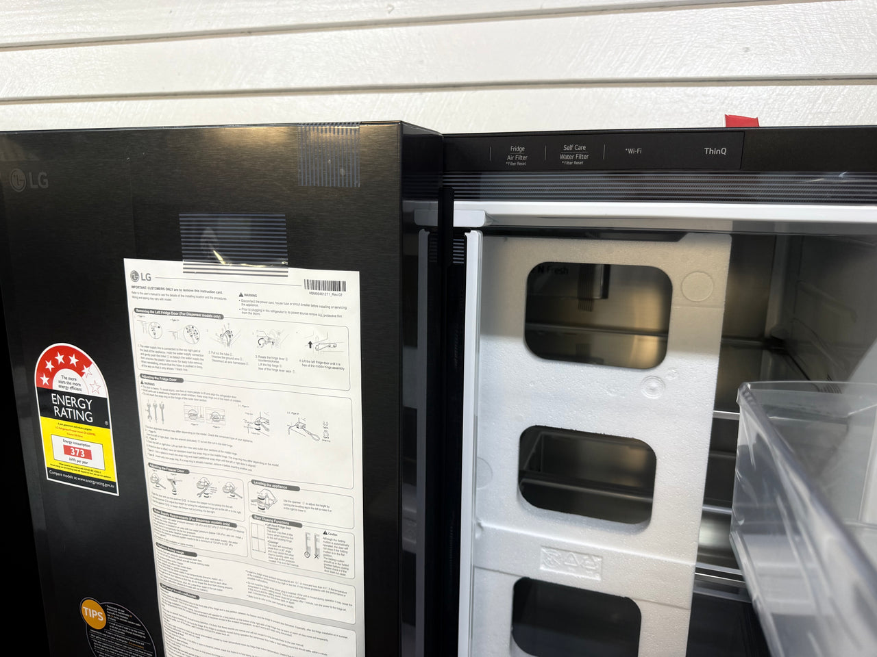Transportation damaged LG GF-L500MBL is a 506-liter Slim French Door Refrigerator - Second Hand Appliances Geebung