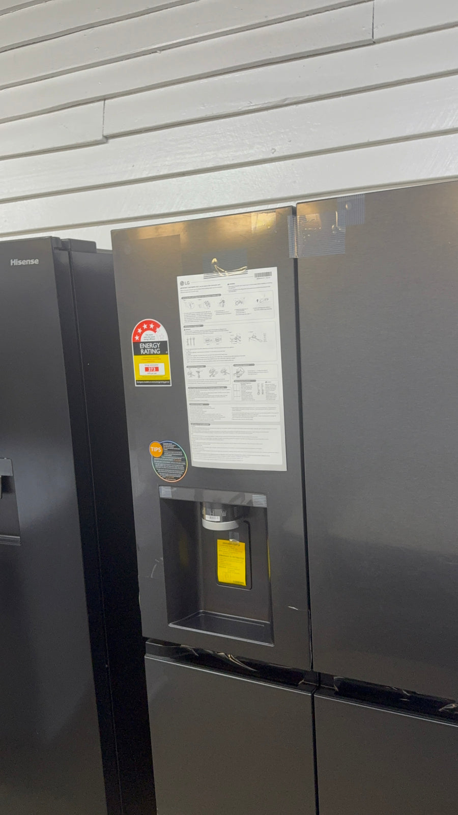 Transportation damaged LG GF-L500MBL is a 506-liter Slim French Door Refrigerator - Second Hand Appliances Geebung