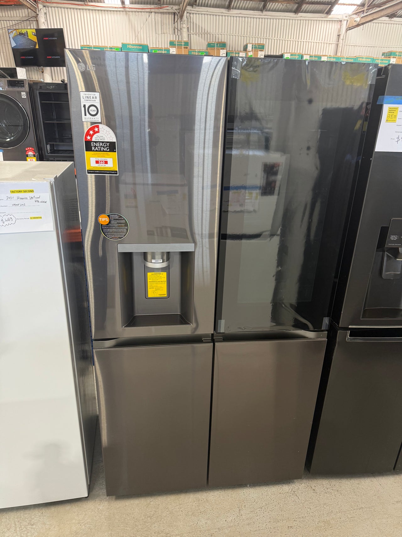 Transportation damaged LG GF-V700BSLC – 642 L French Door Fridge - Second Hand Appliances Geebung