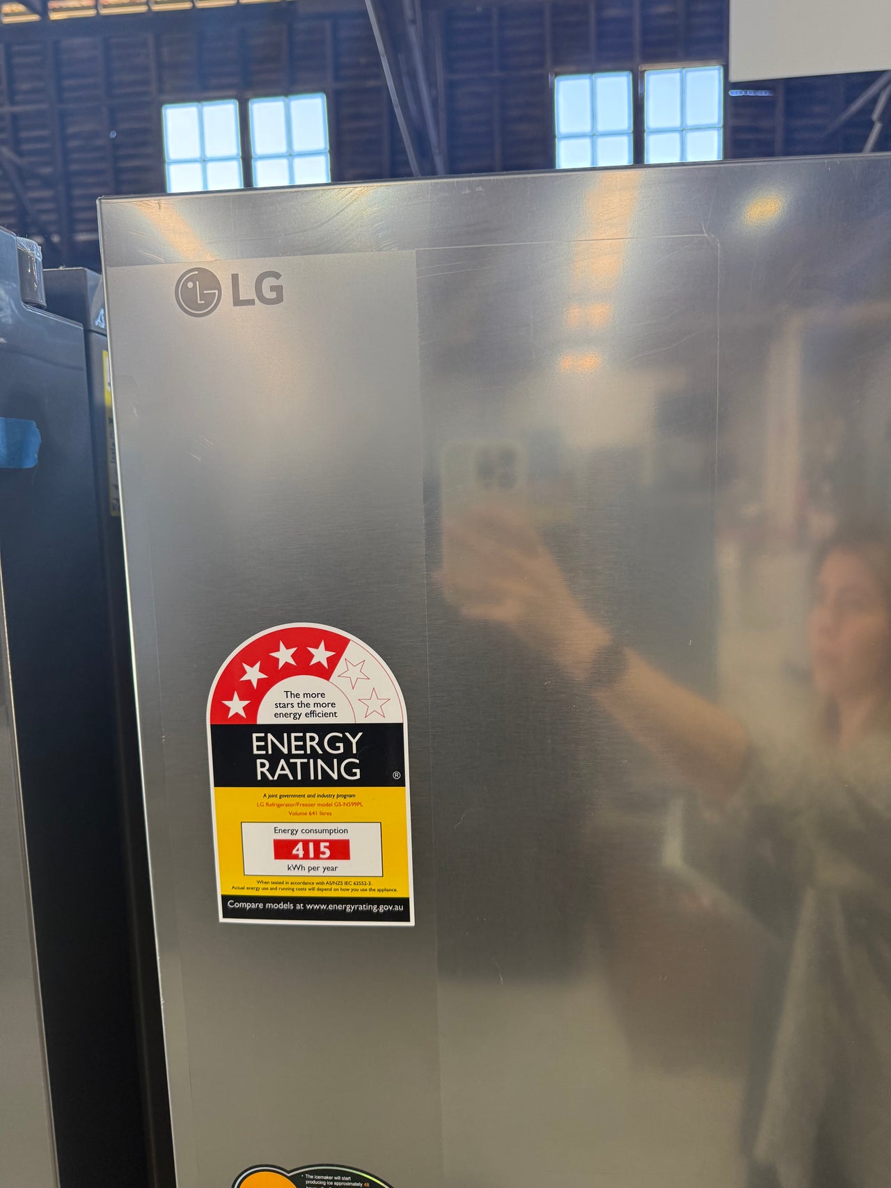 Transportation damaged LG GS-N599PL 641-liter side-by-side refrigerator - Second Hand Appliances Geebung