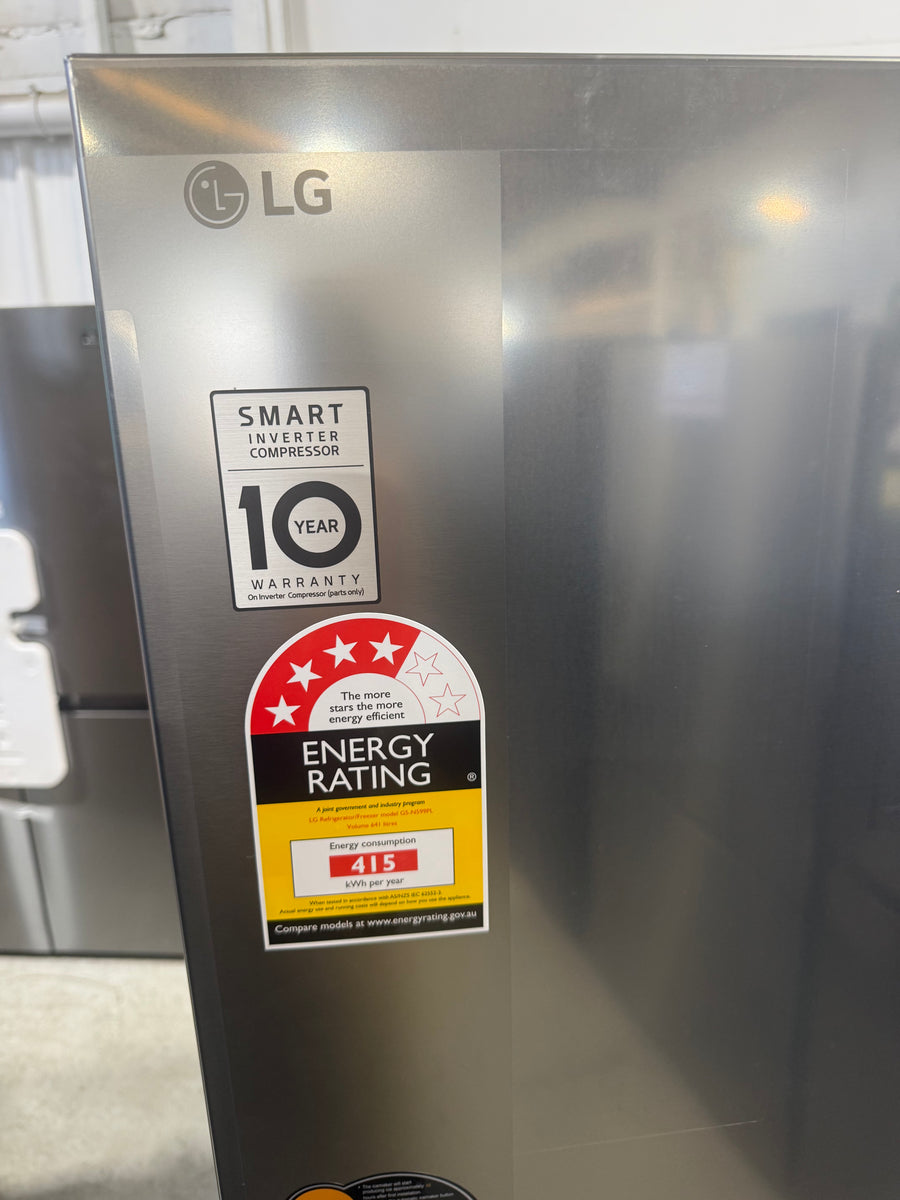 Transportation damaged LG GS-N599PL 641-liter side-by-side refrigerator With Non-plumbed ice and water dispenser - Second Hand Appliances Geebung