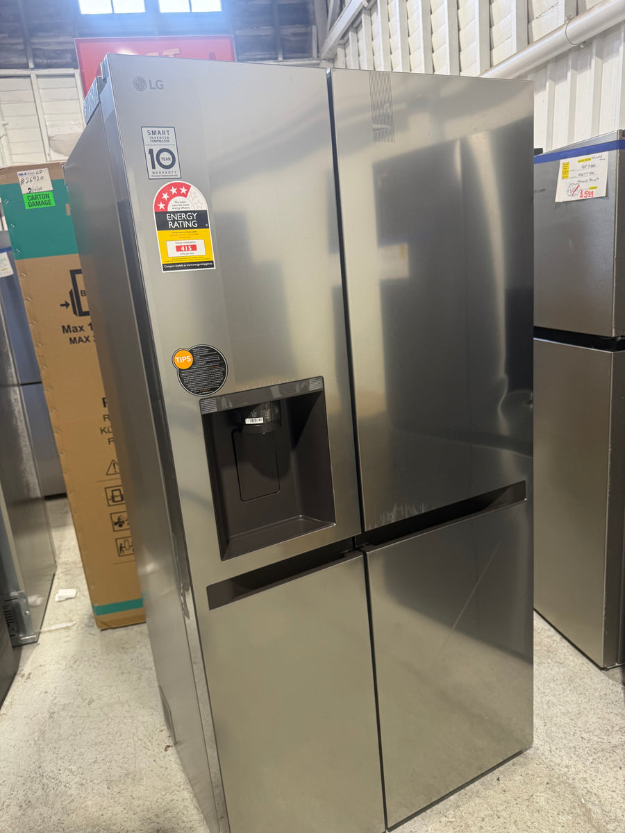 Transportation damaged LG GS-N599PL 641-liter side-by-side refrigerator With Non-plumbed ice and water dispenser - Second Hand Appliances Geebung