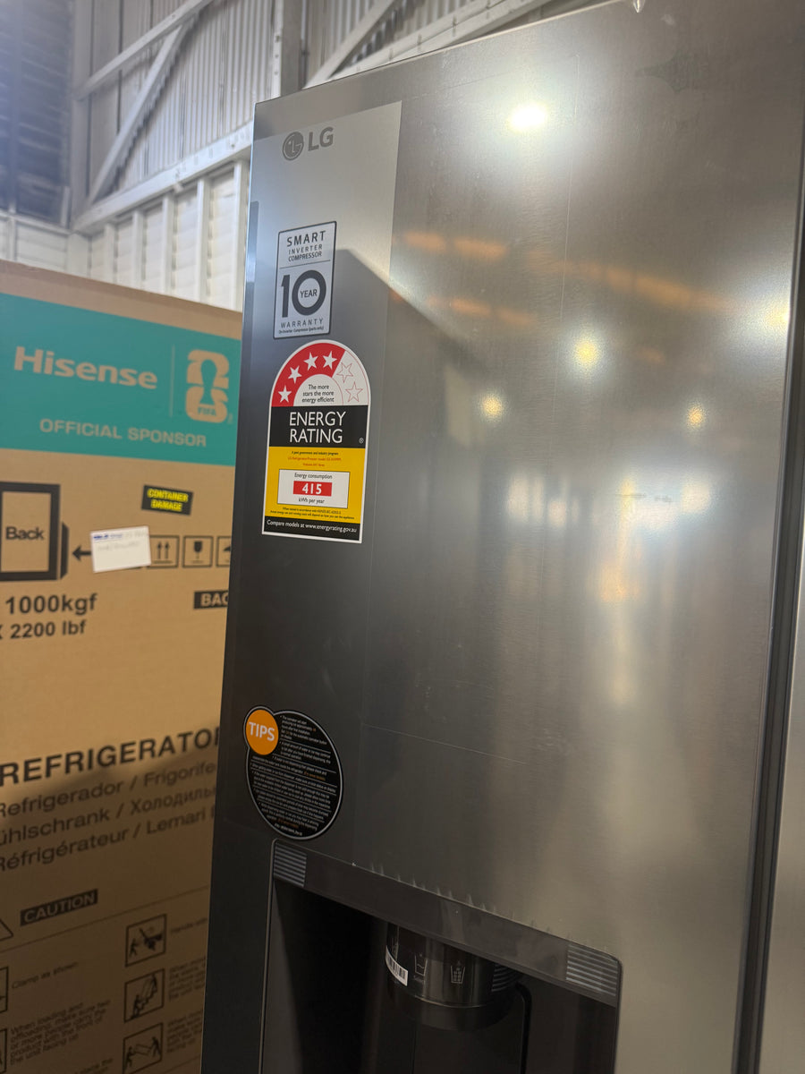 Transportation damaged LG GS-N599PL 641-liter side-by-side refrigerator With Non-plumbed ice and water dispenser - Second Hand Appliances Geebung