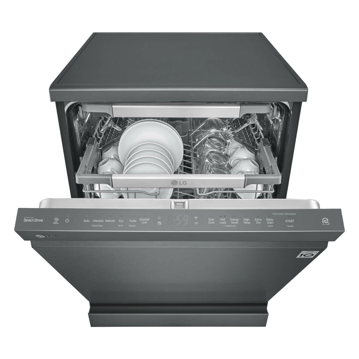 Transportation damaged LG QuadWash® Freestanding Dishwasher – Model: XD3A15MB (Matte Black) - Second Hand Appliances Geebung
