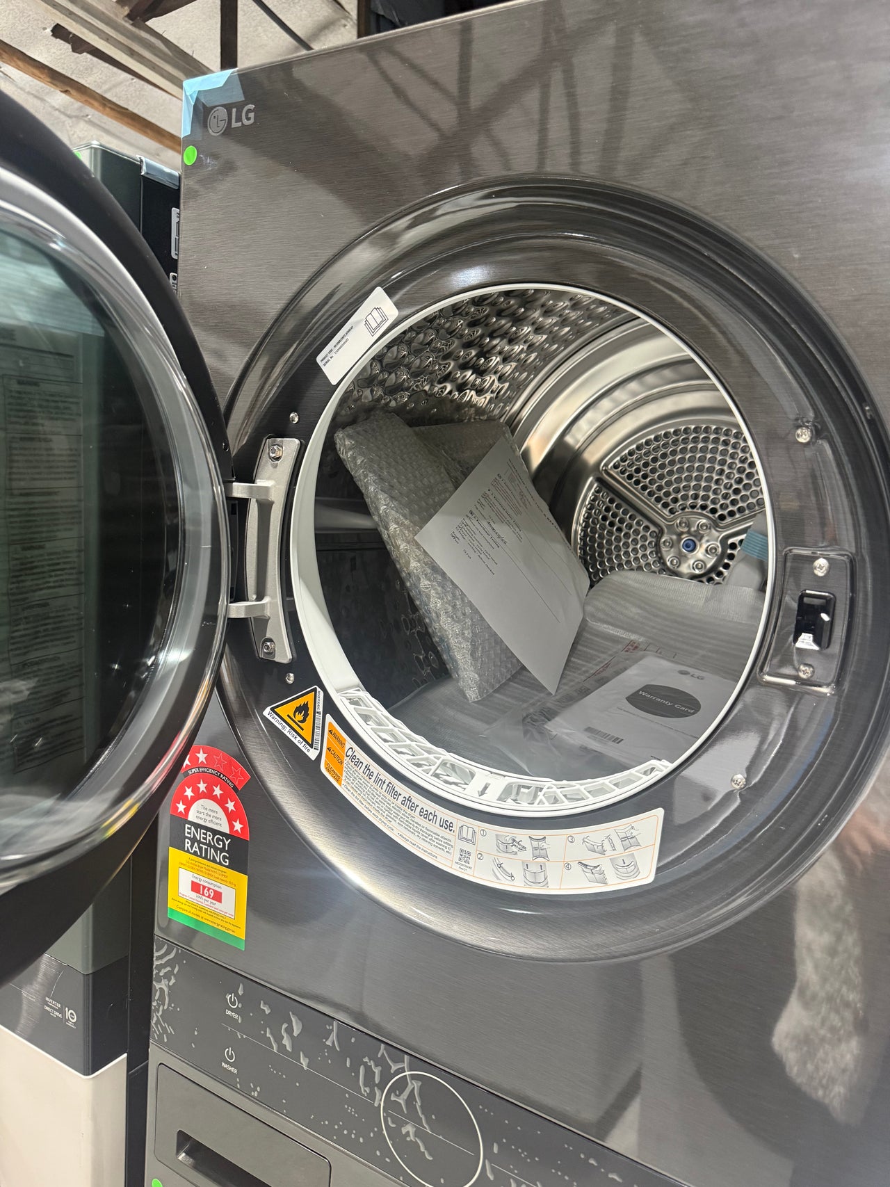 Transportation damaged LG WWT-1210BX WashTower™ 12/10kg Compact All-In-One Stacked Washer Dryer (Black) - Second Hand Appliances Geebung