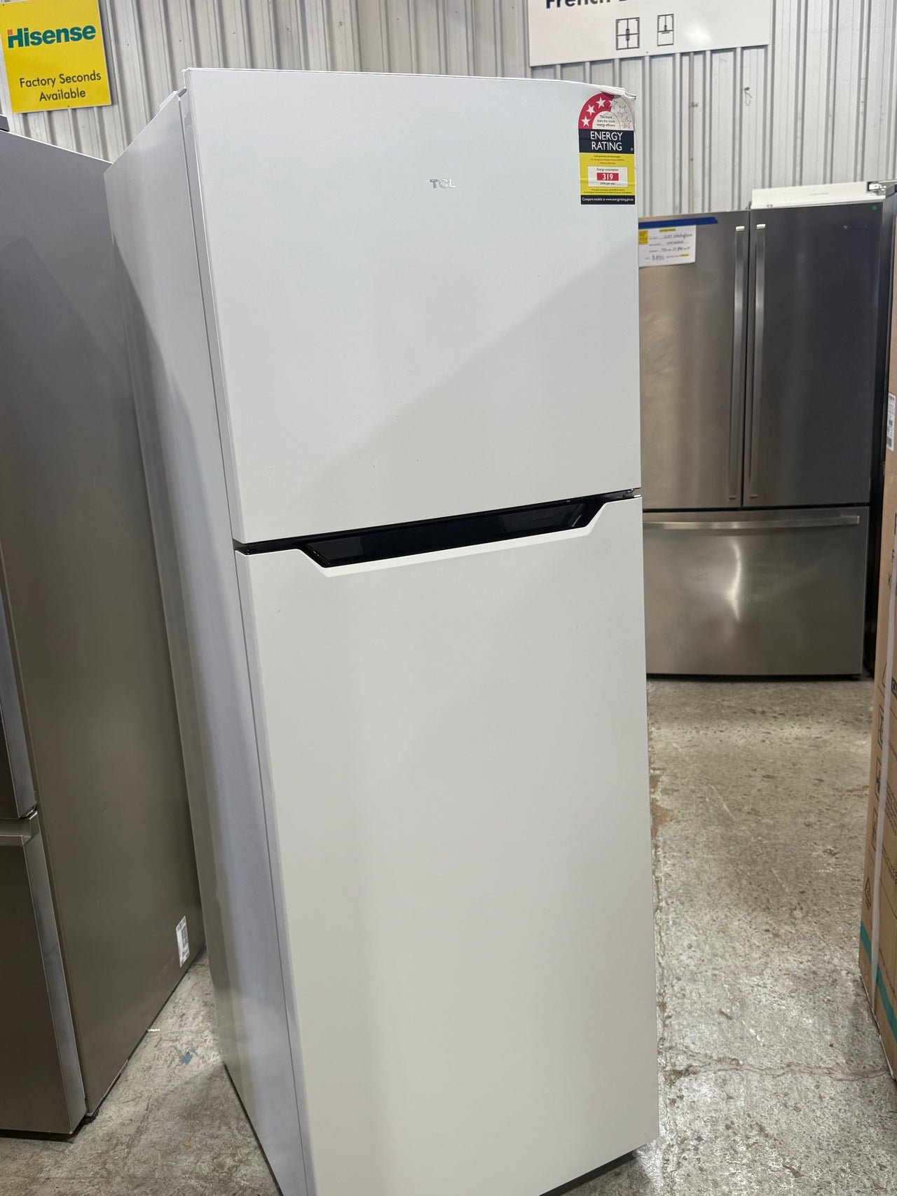 Transportation damaged TCL 362L Top Mount Refrigerator – White (P362TMW) - Second Hand Appliances Geebung