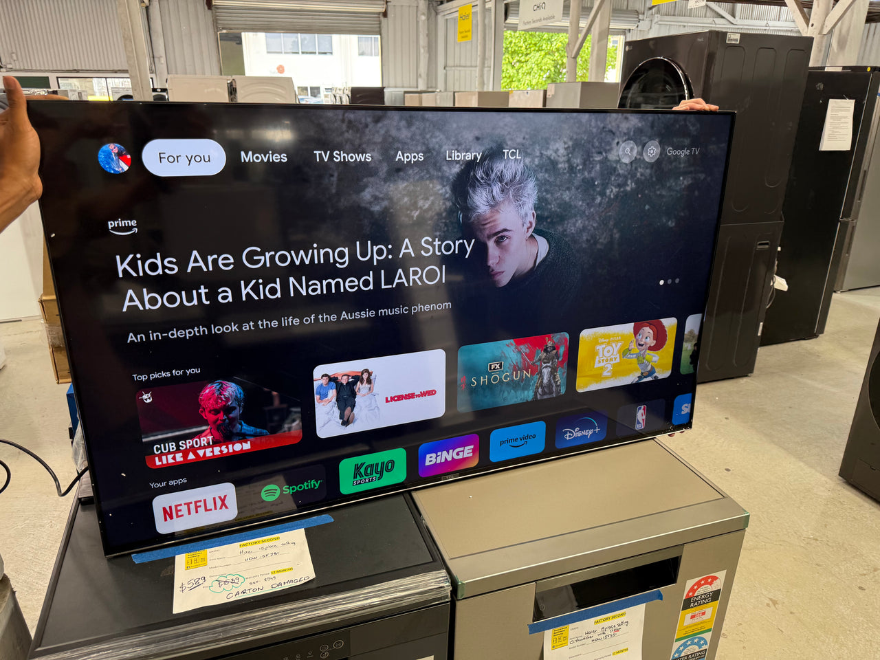 Transportation damaged TCL 55C745 is a 55-inch QLED 4K Ultra High Definition (UHD) Google TV - Second Hand Appliances Geebung