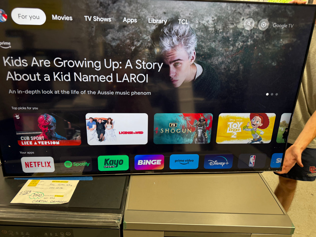 Transportation damaged TCL 55C745 is a 55-inch QLED 4K Ultra High Definition (UHD) Google TV - Second Hand Appliances Geebung