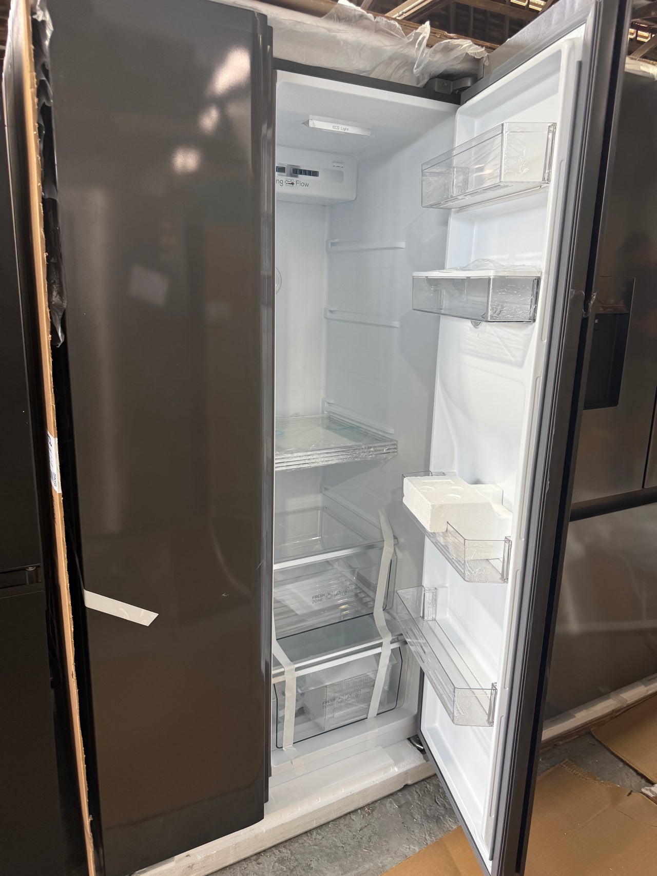 Transportation damaged TCL TRF630SHG 631L Side‑by‑Side Fridge - Second Hand Appliances Geebung