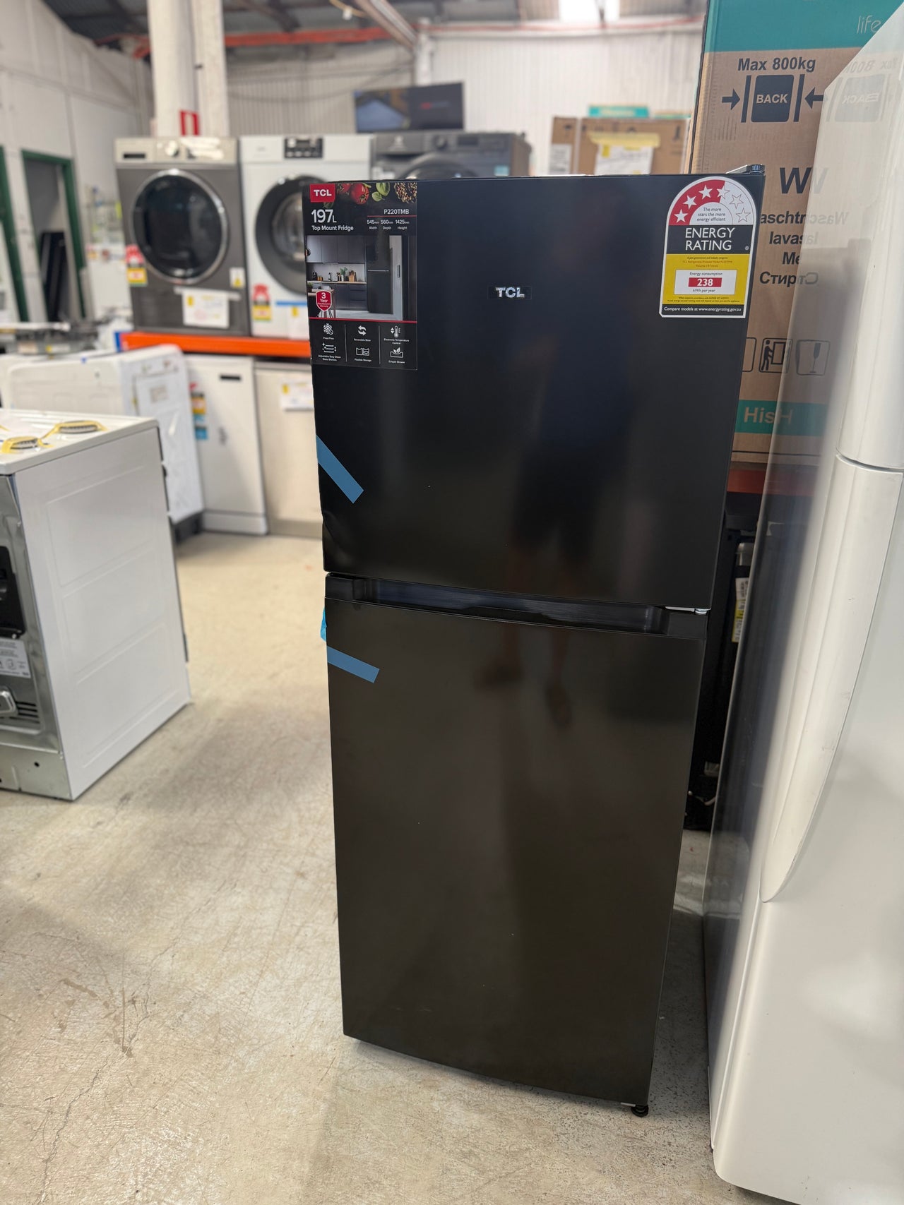 Transportation damaged TCL P220TMB 197-litre top mount refrigerator - Second Hand Appliances Geebung