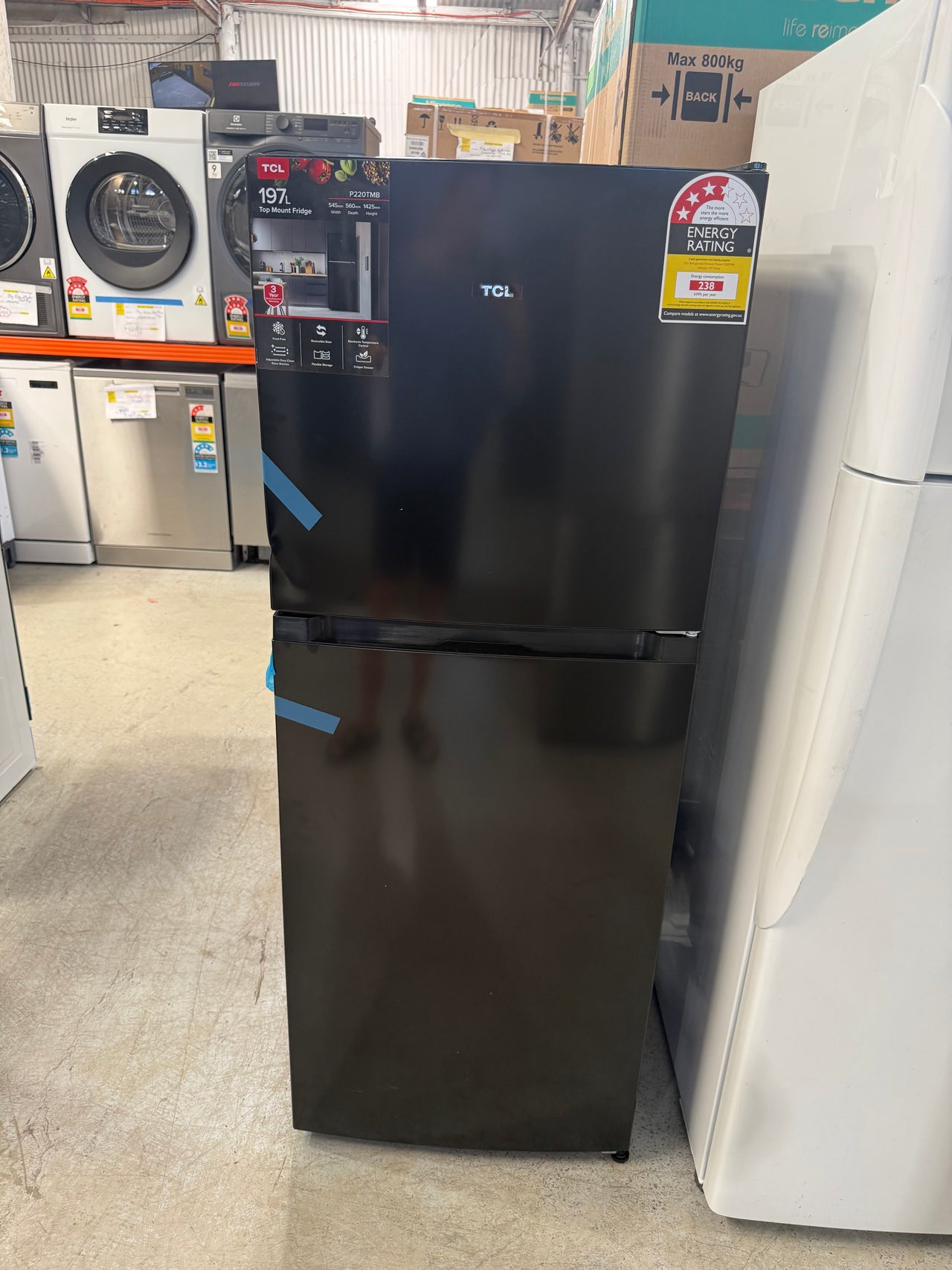 Transportation damaged TCL P220TMB 197-litre top mount refrigerator - Second Hand Appliances Geebung
