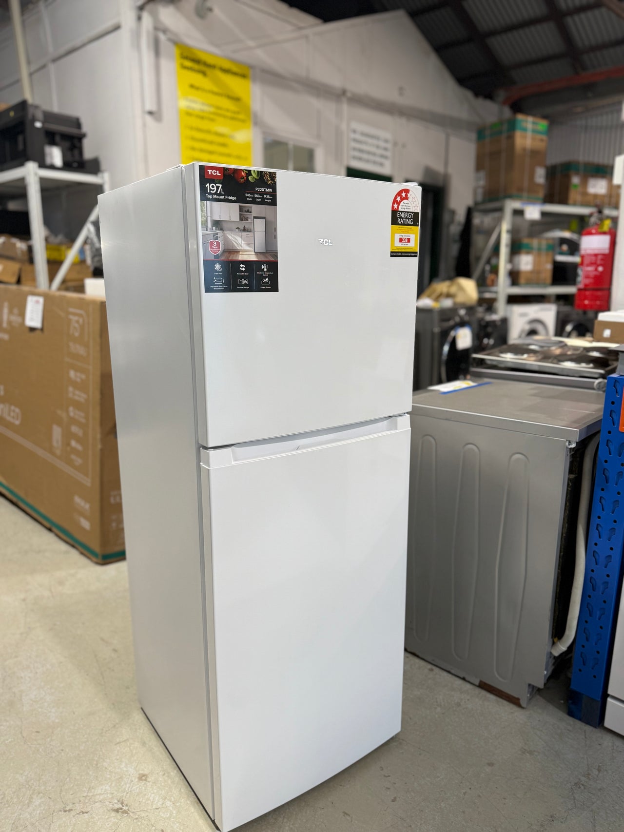 Transportation damaged TCL P220TMW 197L Top Mount Fridge - Second Hand Appliances Geebung