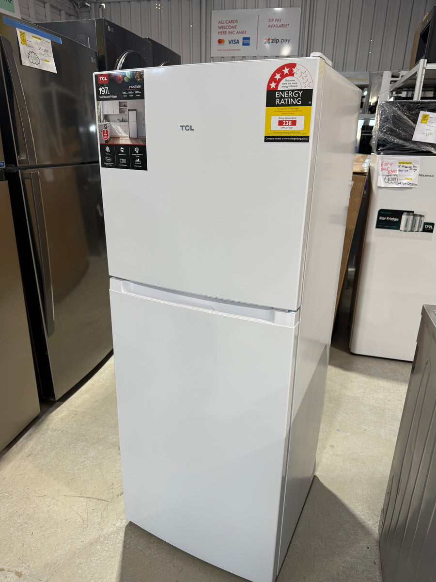 Transportation damaged TCL P220TMW 197L Top Mount Fridge - Second Hand Appliances Geebung