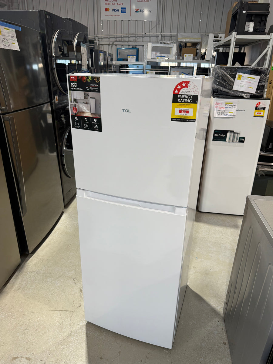 Transportation damaged TCL P220TMW 197L Top Mount Fridge - Second Hand Appliances Geebung