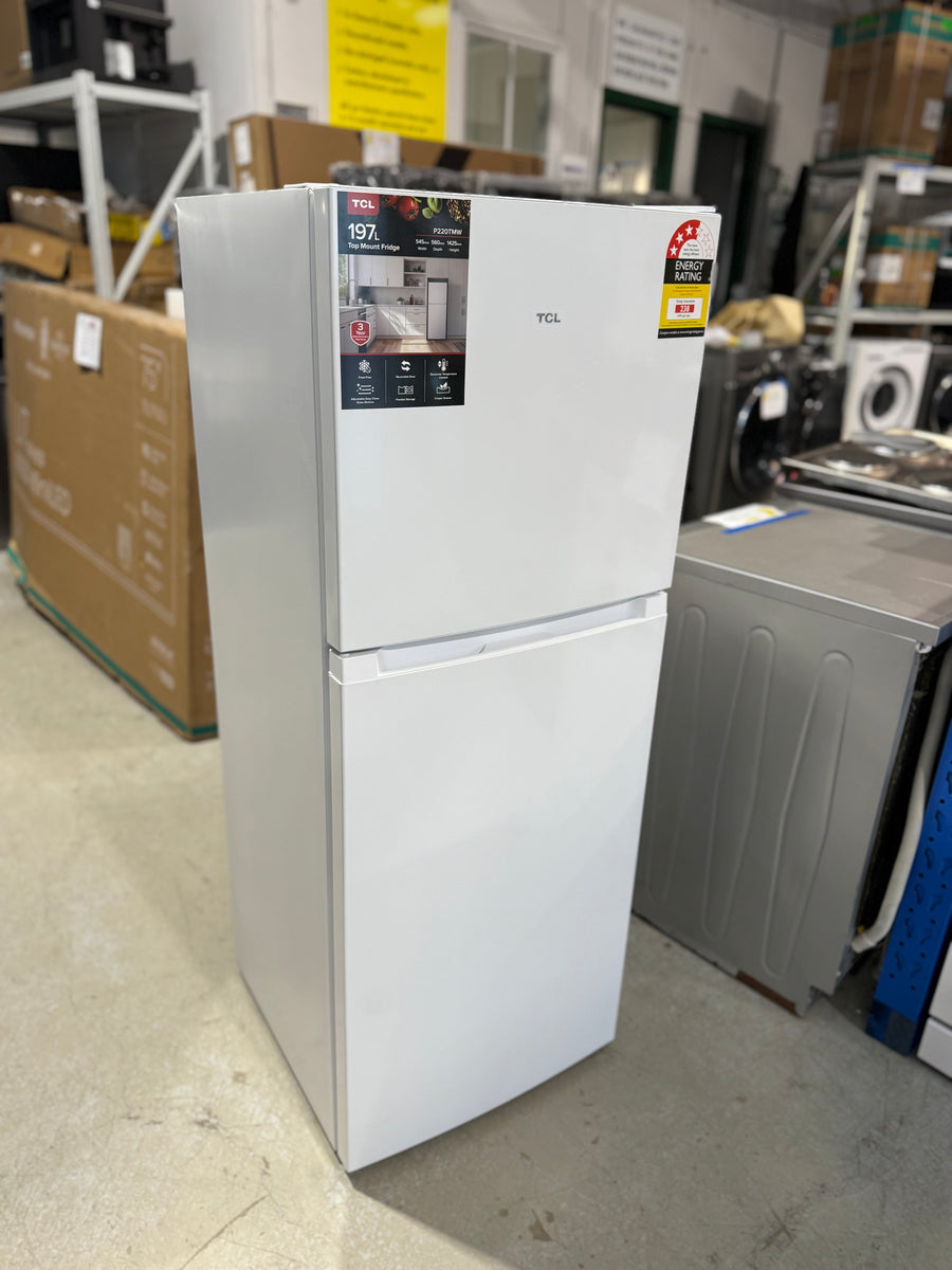 Transportation damaged TCL P220TMW 197L Top Mount Fridge - Second Hand Appliances Geebung