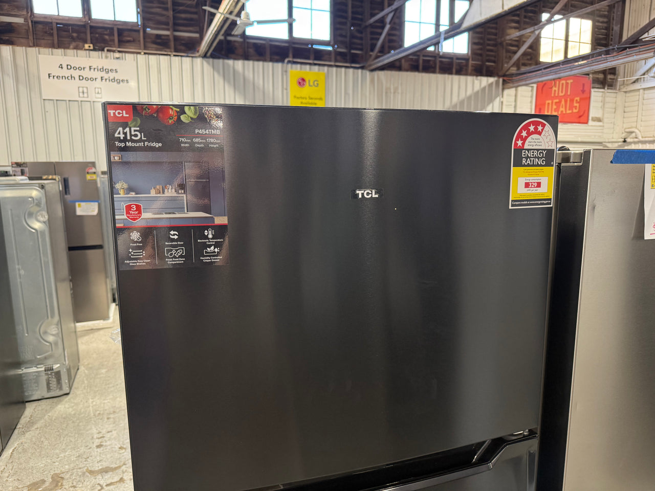 Transportation damaged TCL P454TMB 415L Top Mount Fridge - Second Hand Appliances Geebung