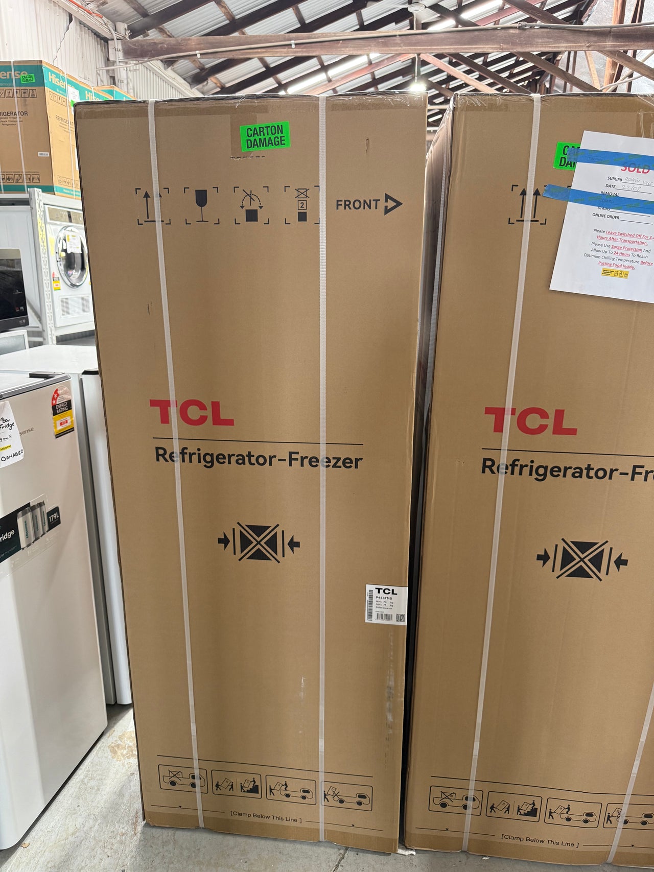 Transportation damaged TCL P454TMB 415L Top Mount Fridge - Second Hand Appliances Geebung