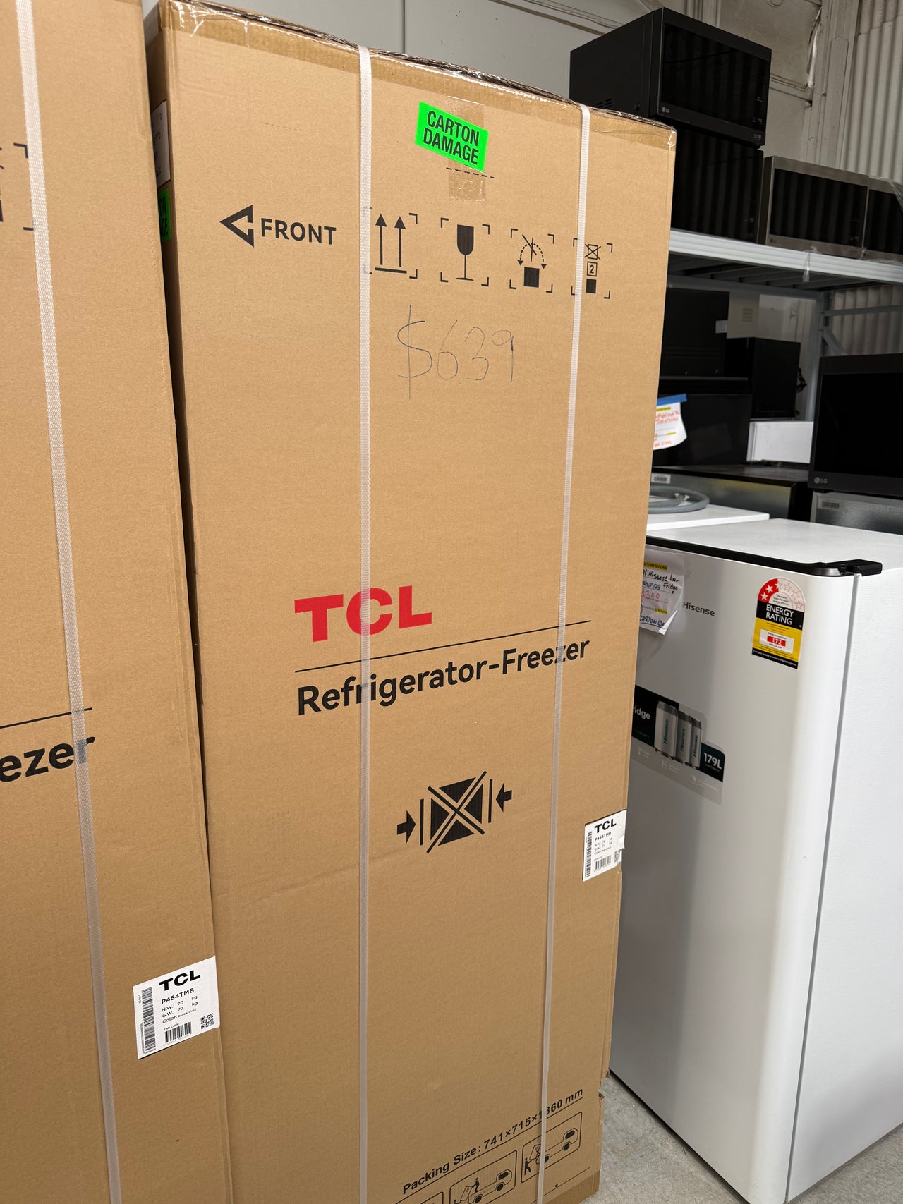 Transportation damaged TCL P454TMB 415L Top Mount Fridge - Second Hand Appliances Geebung