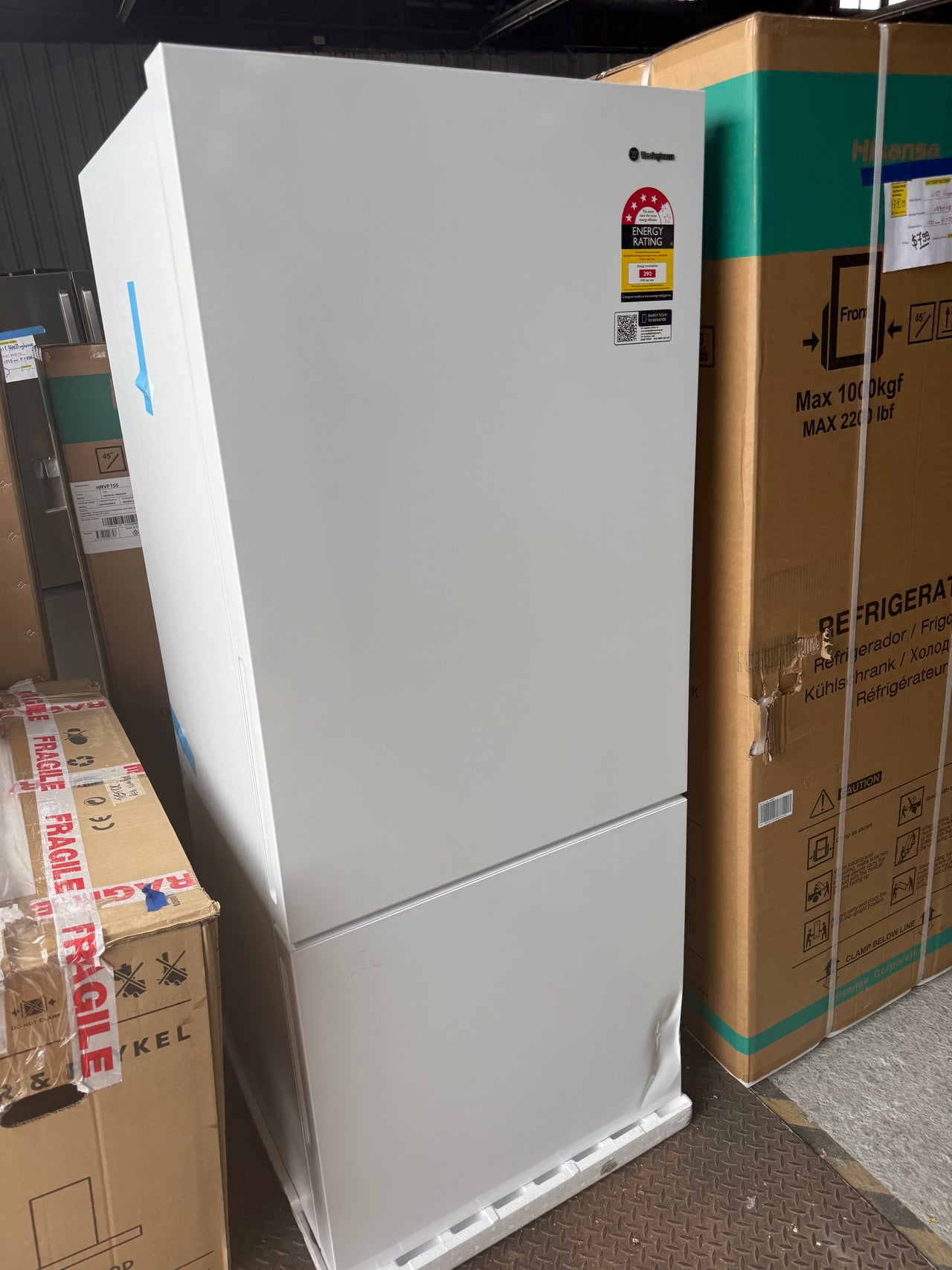 Buy Transportation damaged Westinghouse 425 L Bottom Mount Fridge – White (WBE4302WCR) |  | [product_variant] | Second Hand Appliances Geebung Brisbane