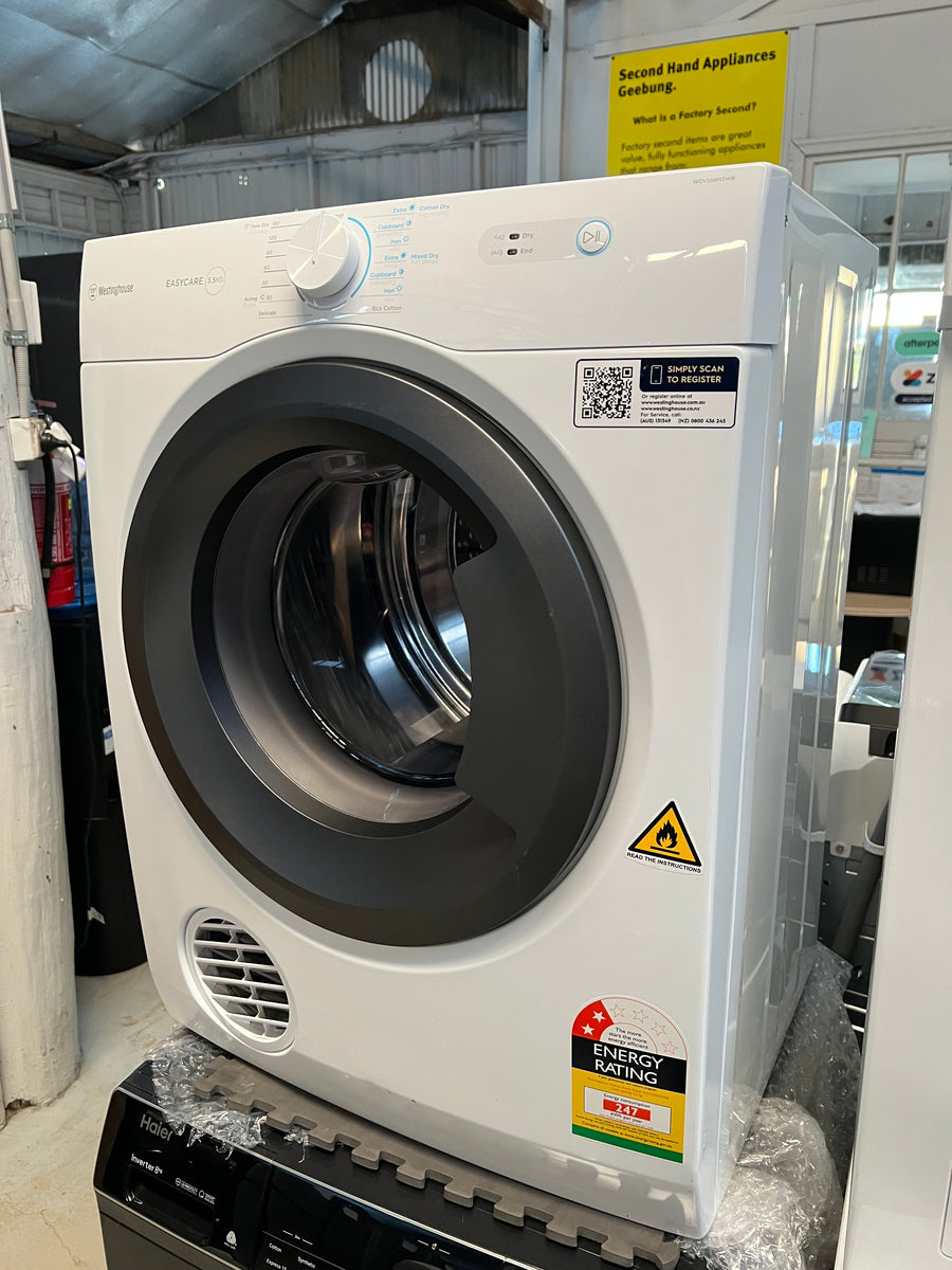 Transportation damaged Westinghouse 5.5kg Vented Dryer WDV556N3WB - Second Hand Appliances Geebung
