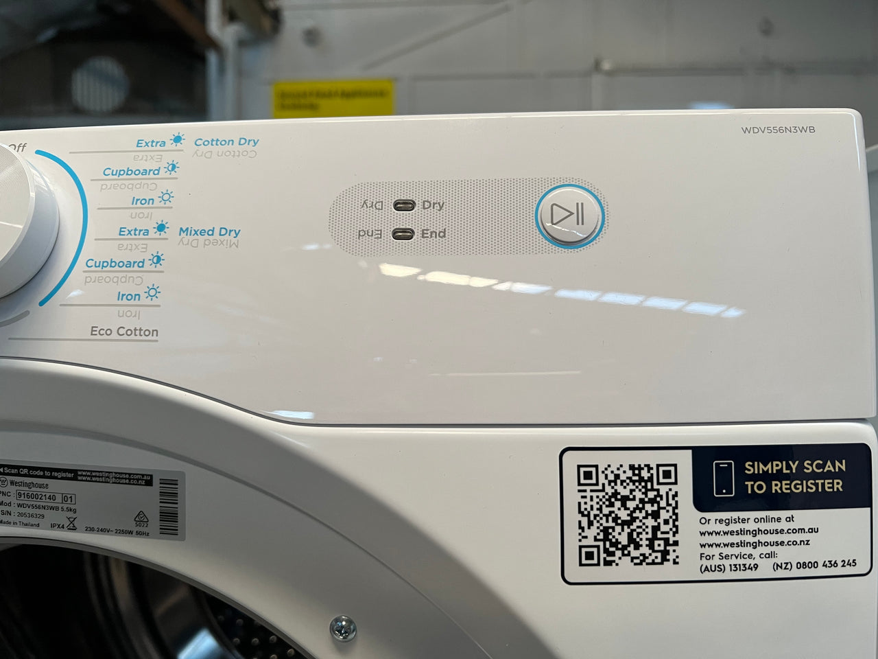 Transportation damaged Westinghouse 5.5kg Vented Dryer WDV556N3WB - Second Hand Appliances Geebung