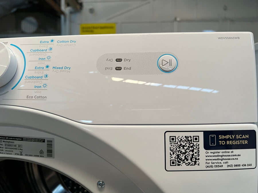 Transportation damaged Westinghouse 5.5kg Vented Dryer WDV556N3WB - Second Hand Appliances Geebung