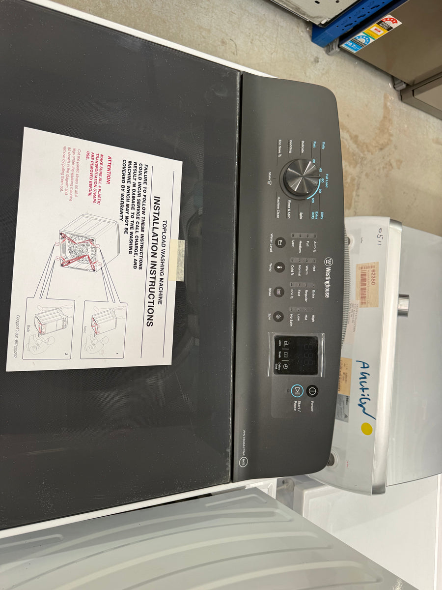 Transportation damaged Westinghouse 8kg Top Load Washing Machine – White (WWT8084J7WA) - Second Hand Appliances Geebung
