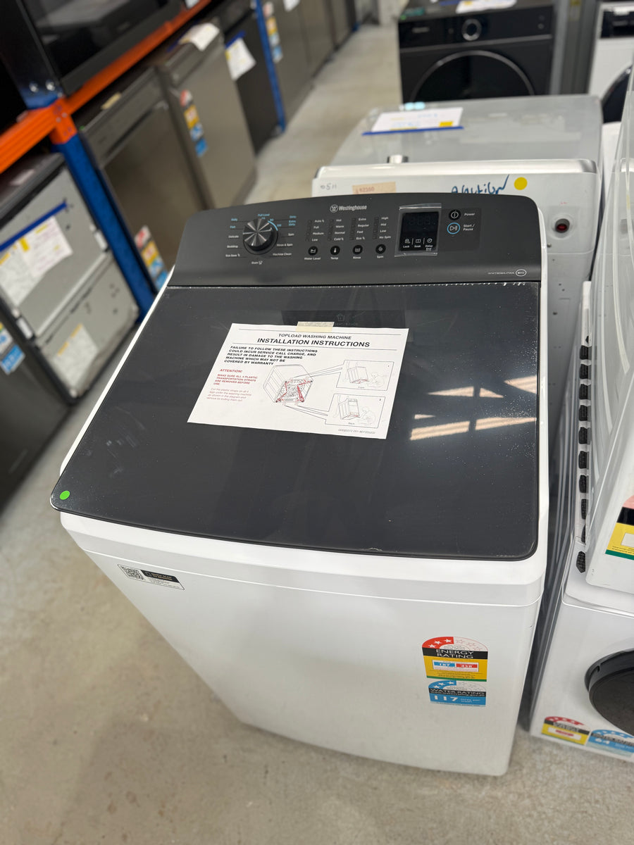 Transportation damaged Westinghouse 8kg Top Load Washing Machine – White (WWT8084J7WA) - Second Hand Appliances Geebung