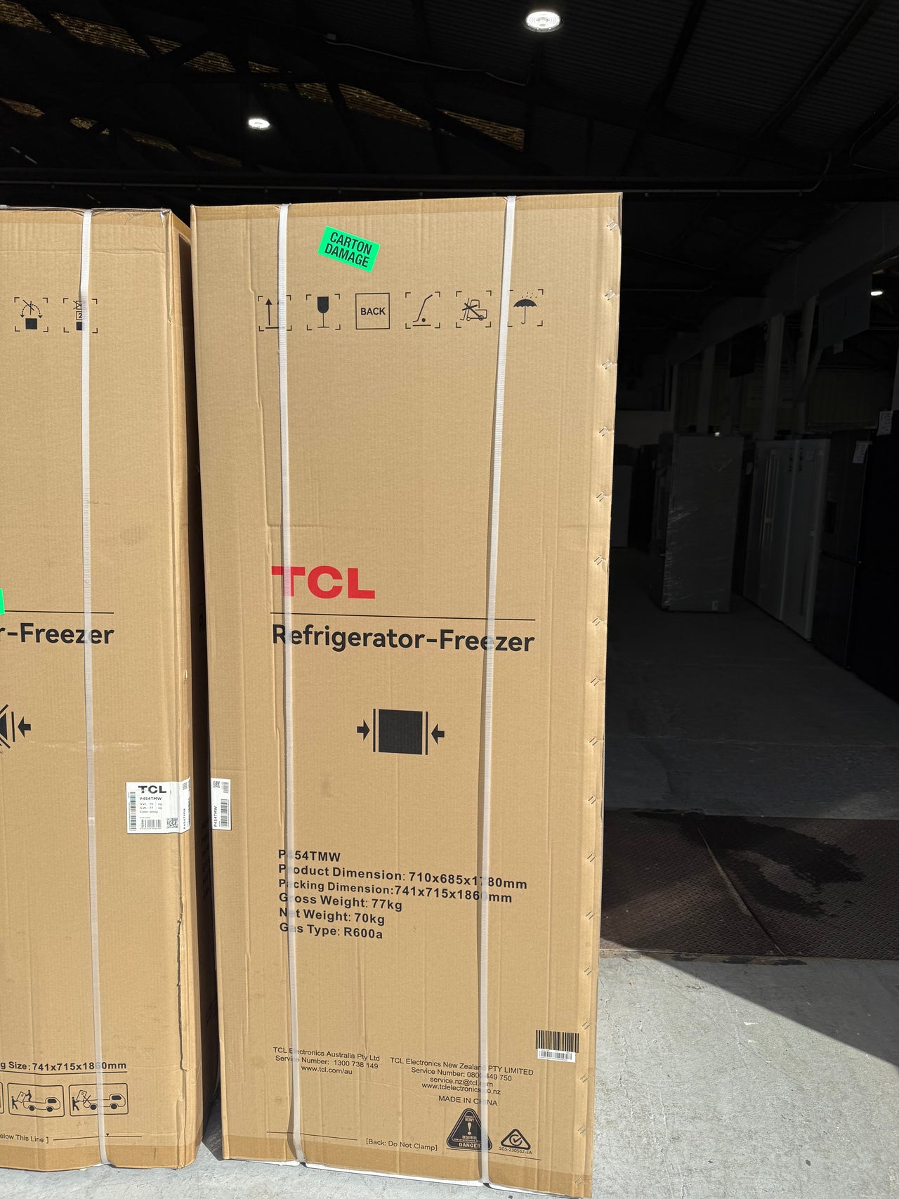 Transportation damaged (box damaged) TCL 415 L Top Mount Refrigerator – Model: P454TMW (White) - Second Hand Appliances Geebung